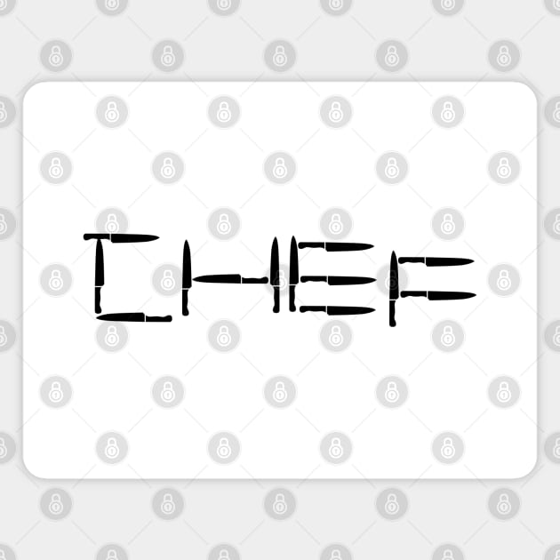 Chef Knife Typography Magnet by CookingLove